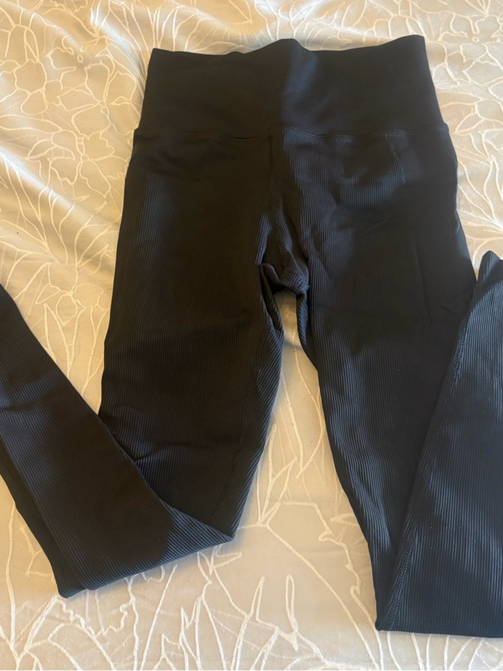 Athleta Black Ribbed Leggings
